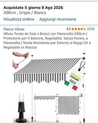 2, Tende da sole removibili 150 e 300 cm 50€