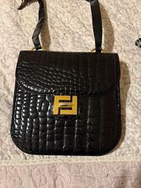 Borsa Fendi vintage tessuto coccodrillo