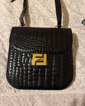 Borsa Fendi vintage tessuto coccodrillo