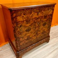 Cassettoncino napoleone III lastronato radica noce