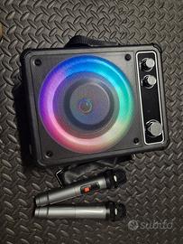 karaoke portatile con 2 microfoni