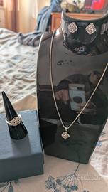 parure gioielli in acciaio e scintillanti Zirconi 