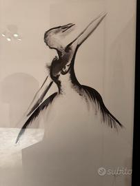 Quadro soggetto donna con cornice in legno nera