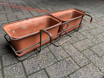 Fioriere 80 x 20 artigianali in acciaio