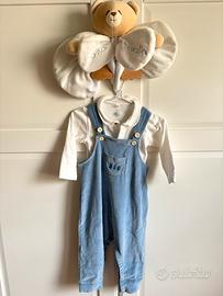 Completo salopette e bodino Petit bateau