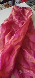 Pantaloni danza del ventre tulle fucsia