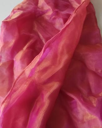 Pantaloni danza del ventre tulle fucsia
