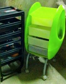 Coppia di carrelli parrucchiere 