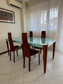 Tavolo + 4 sedie cuoio