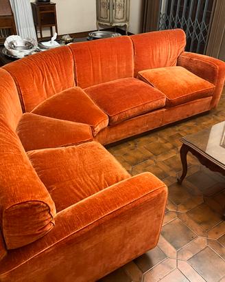 Combinazione di divano angolari velluto arancione