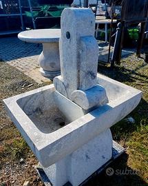 Fontana doppia in marmo pietra da giardino
