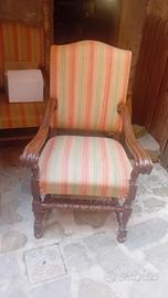 2 poltrone  legno e stoffa