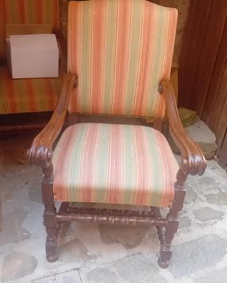 2 poltrone  legno e stoffa