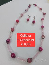 collana e orecchini agatha fucsia w swaroski