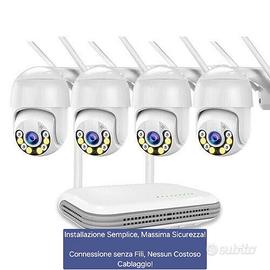 Installazione kit videosorveglianza senza fili.