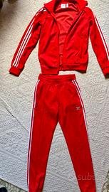 Tuta adidas rossa, taglia S