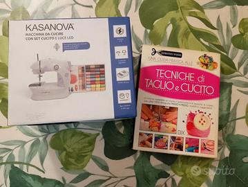 set macchina da cucire e libro per cucito