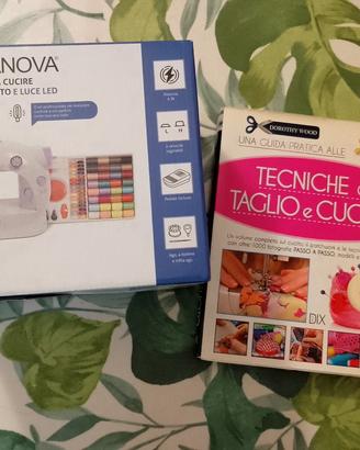 set macchina da cucire e libro per cucito