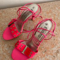 Sandali rosa 36 con tacco