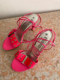 Sandali rosa 36 con tacco