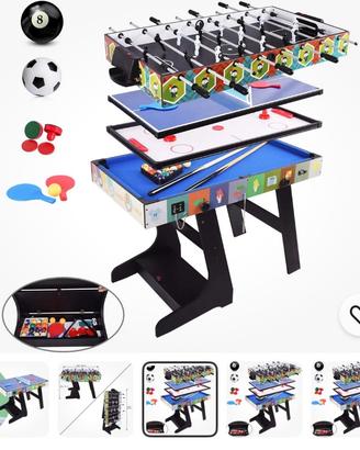 Tavolo Multigiochi 4 in 1 – Calcio balilla, Ping P