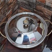 centrotavola in acciaio  con coperchio 