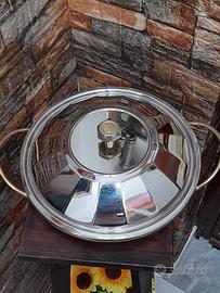 centrotavola in acciaio  con coperchio 