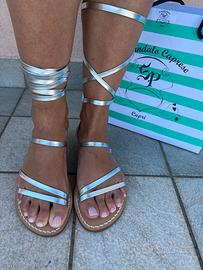 Sandalo caprese alla schiava argento