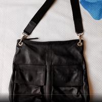 Borsa tracolla vera pelle Pulicati nero
