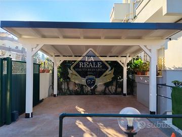 TETTOIE - POSTI AUTO - PORTICATO IN LEGNO LAMELLAR