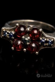 Vintage anello anni ‘70 argento e vetei Boemi