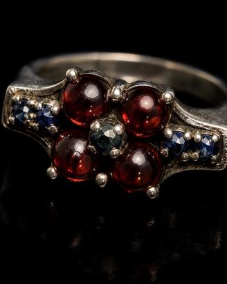 Vintage anello anni ‘70 argento e vetei Boemi