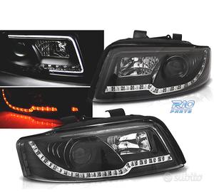 FARI AUDI A4 00-04 LUCI A TUBO LED NERE