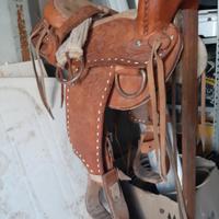 Sella pony cavallo cuoio monta