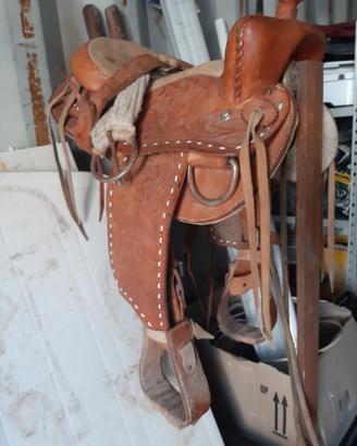Sella pony cavallo cuoio monta