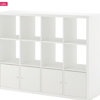 IKEA KALLAX 4x3 bianco con ante - ottime condizion