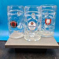 3 Boccali birra vetro Kaiserdom Spaten Paulaner