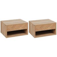 Set 2 Comodini Moderni Sospesi con Cassetto e Mens