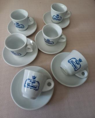Set 6 tazzine caffè Veronesi con piattini 