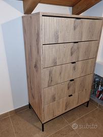 cassettiera 5 cassetti H120cm  L76cm  P42cm