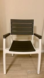 Due sedie giardino con bracciolo