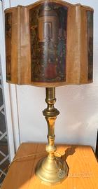 Lampada da tavolo vintage ottone e cartapecora