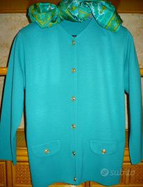 Tailleur VINTAGE in lana come nuovo verde brillant