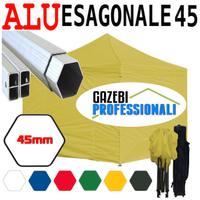 Gazebo 3x3 pieghevole ALLUMINIO mercato giallo