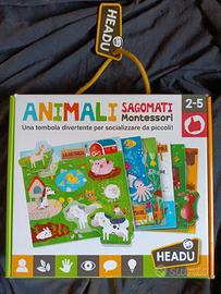 animali sagomati Montessori tombola 