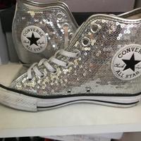 Scarpe converse num 38 con zeppa interna color arg