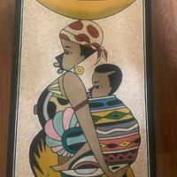 Quadri africani artigianali con disegno in sabbia