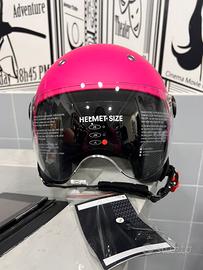 CASCO DIEFFE BABY VISIERA ELICOTTERO FUCSIA OPACO