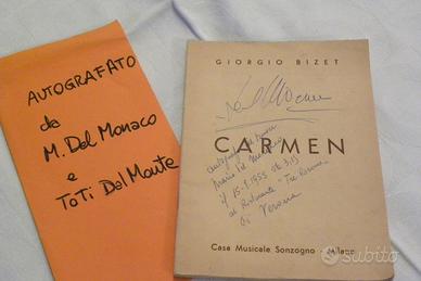 autografi Mario Del Monaco e Toti Dal Monte 