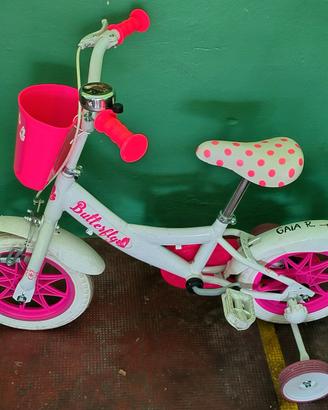 Bicicletta bimba Butterfly con rotelle